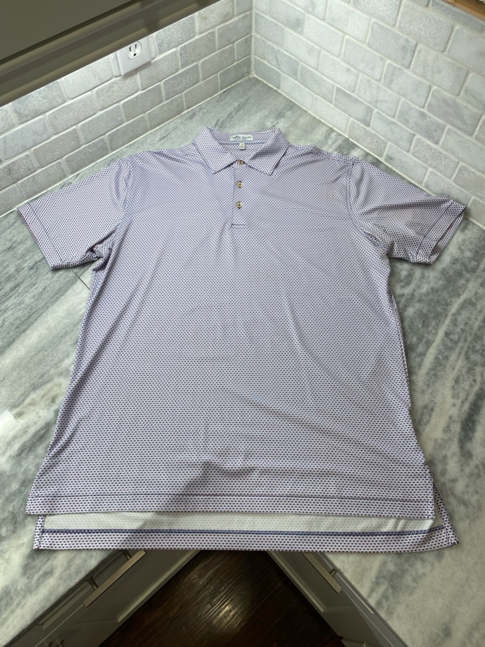 Peter Millar Lavender Micro-Pattern Polo